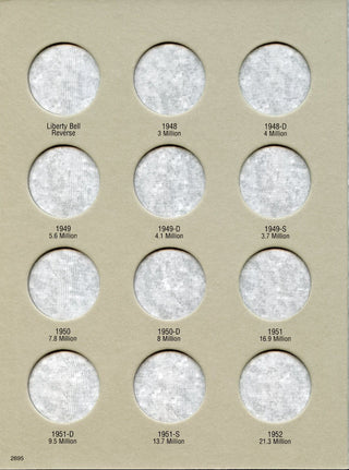 Franklin Half Dollar 1948 - 1963 Set Coin Folder - Harris Album 2695 Collection