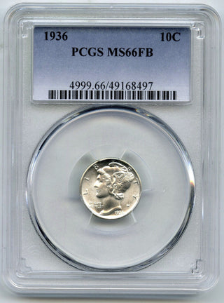 1936 Mercury Silver Dime PCGS MS66 FB Certified - Philadelphia Mint - H553
