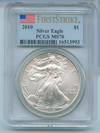2010 American Silver Eagle 1 oz 999 Silver Dollar Frist Strike PCGS MS70 - SR66