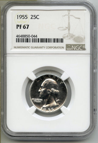 1955 Washington Proof Quarter NGC PF67 Certified - Philadelphia Mint - C476