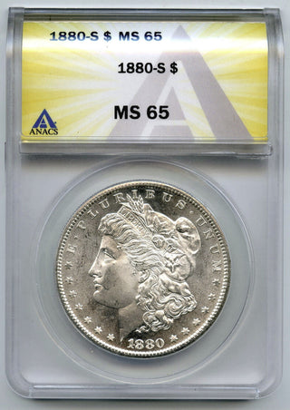 1880-S Morgan Silver Dollar ANACS MS 65 Certified - San Francisco Mint - H561