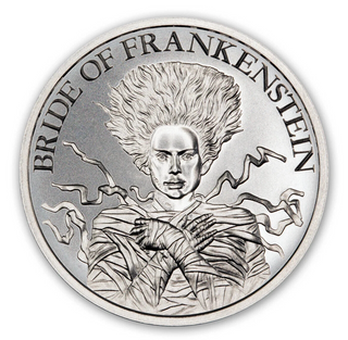 Bride of Frankenstein Horror Series 1 Troy Oz 999 Fine Silver Round - JP711