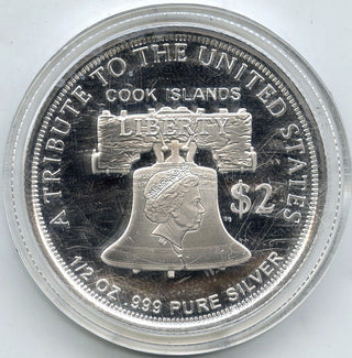 2021 American Double Eagle $2 Coin 999 Silver 1/2 oz Cook Islands - H468