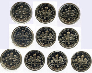 2000 - 2009-S Roosevelt Proof Dimes - Run of (10) Coins Lot Set - H507