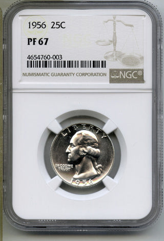 1956 Washington Proof Quarter NGC PF67 Certified - Philadelphia Mint - C477