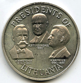 Presidents of Lithuania 1918 - 1968 Restoration Medal Round - H411