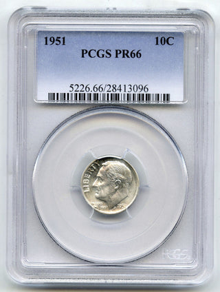 1951 Roosevelt Proof Silver Dime PCGS PR66 Certified - H568