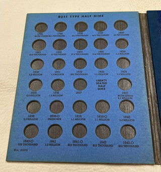 Silver Half Dime H10C Whitman 9005 Coin Album Set- SR286