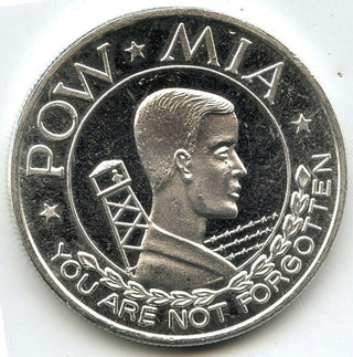 POW MIA Prisoners of War Veterans 999 Silver 1 oz Medal Round Military - H421
