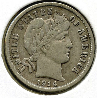 1914-D Barber Silver Dime - Denver Mint - H645
