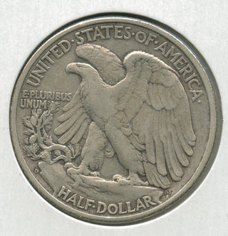 1938-D Silver Walking Liberty Half Dollar 50c Denver Mint  - SR225