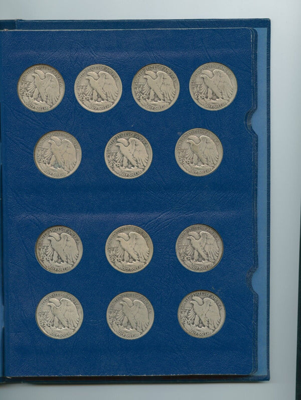 1916-1940 Silver Walking Liberty Half Dollar Complete 43 Coin Album Set  - SR199