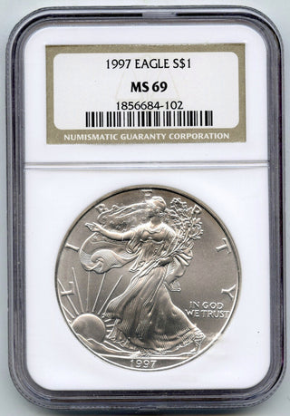 1997 American Eagle 1 oz Silver Dollar NGC MS69 Certified US Mint Bullion H630
