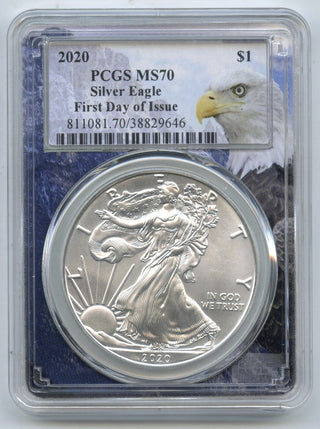 2020 American Eagle Silver Dollar PCGS MS70 First Day of Issue - H598