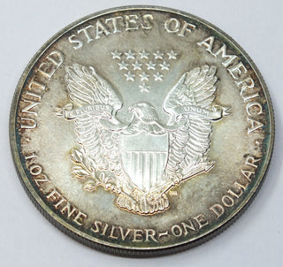 1988 American Eagle 1 oz Silver Dollar - Toning Toned Coin - Bullion - H444