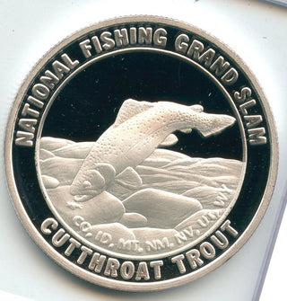 National Fishing Grand Slam Cutthroat Trout Proof 1 Oz 999 Silver Round - SR153