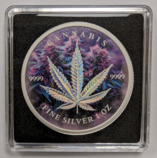 2024 Cannabis Purple Haze Edition 1 Oz 9999 Fine Silver Marijuana Coin - JP715