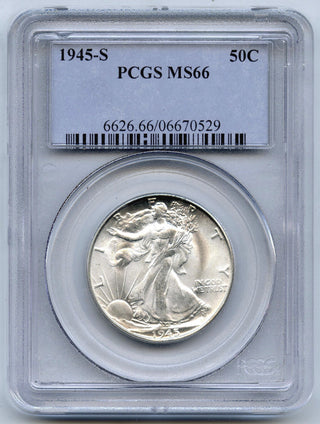 1945-S Walking Liberty Silver Half Dollar PCGS MS 66 San Francisco Mint - H570