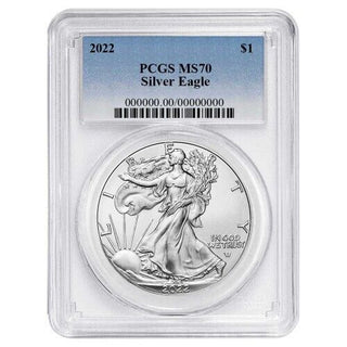 2022 American Silver Eagle 1 Oz PCGS MS70 Coin Blue Label Certified - JN540