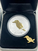 2007 Australian Kookaburra 1 oz Silver Gilded Coin Perth Mint - SR138