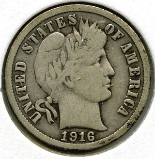 1916 Barber Silver Dime - Philadelphia Mint - H646