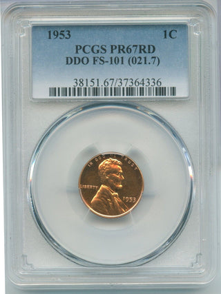 1953 Lincoln Proof Cent Wheat Penny PCGS PR67RD DDO FS-101 Philadelphia - SR119