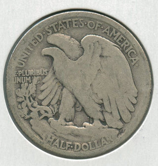 1917-D OBV Silver Walking Liberty Half Dollar 50c Denver Mint  - SR204