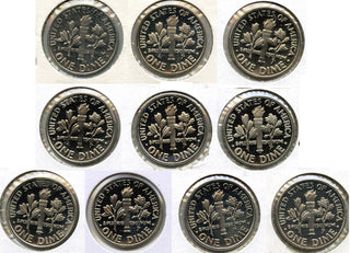 1980 - 1989-S Roosevelt Proof Dimes - Run of (10) Coins Lot Set - H486