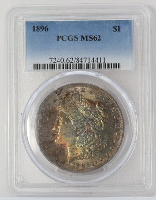 1896-P Toned Morgan Silver Dollar  PCGS MS62 Philadelphia Mint - SR174