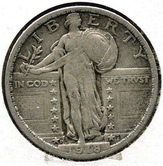 1918-D Standing Liberty Silver Quarter - Denver Mint - C659