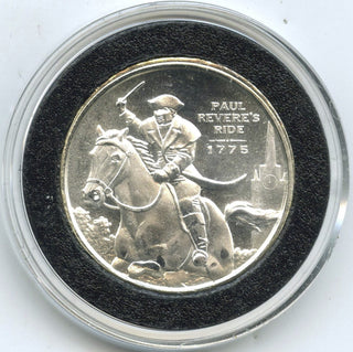 Paul Revere's Ride 1775 Independent Living 999 Silver 1/2 oz Medal Round - H306
