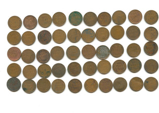 1910-P Lincoln Wheat Cent Roll 50 Coins Circulated  - SR158