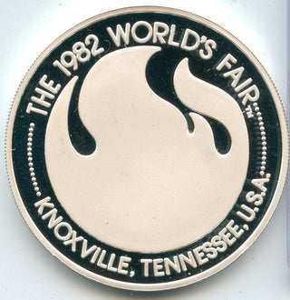 1982 Knoxville Tennessee Worlds Fair Silver 1 oz Art Medal Round -SR260
