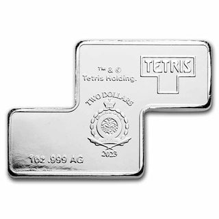 Tetris Z Shape Red 1 Oz 999 Silver 2023 Niue $2 Coin Tetrimino Block - JP432