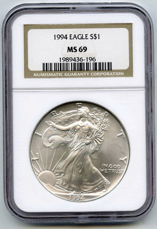 1994 American Eagle 1 oz Silver Dollar NGC MS69 Certified Ounce Bullion - H656
