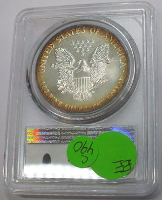 1989 American Eagle 1 oz Silver Dollar PCGS MS68 Toning Toned - C490