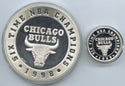 1998 Chicago Bulls 2-Medal Set Six-Time Champions 999 Silver 1 oz & 6 oz - C510