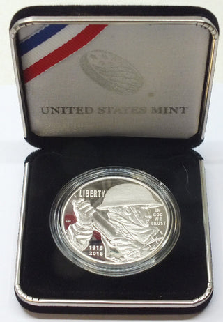 2018 World War I Centennial Proof Silver Dollar US Mint 18CA Commemorative H447