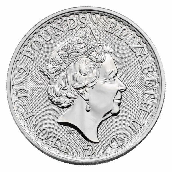 2022 Great Britain Britannia 999 Fine Silver 1 oz Coin 2 Pounds BU - JN043