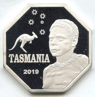 2019 Tasmania Devil Proof Silver-plated Coin - 5 Maray - Aborigine - C233