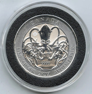 2020 Canada Kraken $10 Coin 9999 Fine Silver 2 oz Bullion Elizabeth II - H417