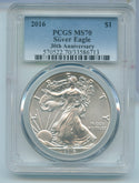 2016 American Silver Eagle 1 oz 999 Silver Dollar 30th Ann PCGS MS70 - SR68