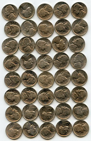 1938-P Jefferson Nickels Uncirculated Coin Roll - Philadelphia Mint Lot - BT457