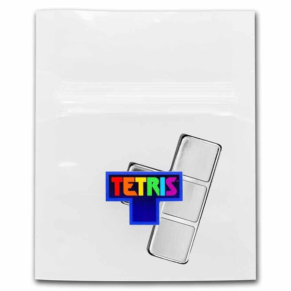 Tetris T Shape Tetrimino Block 1 Oz 999 Silver 2023 Niue $2 Coin - JP417