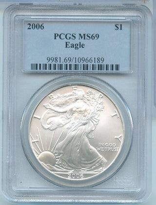 2006 American Silver Eagle 1 oz Silver Dollar PCGS MS69 - SR196