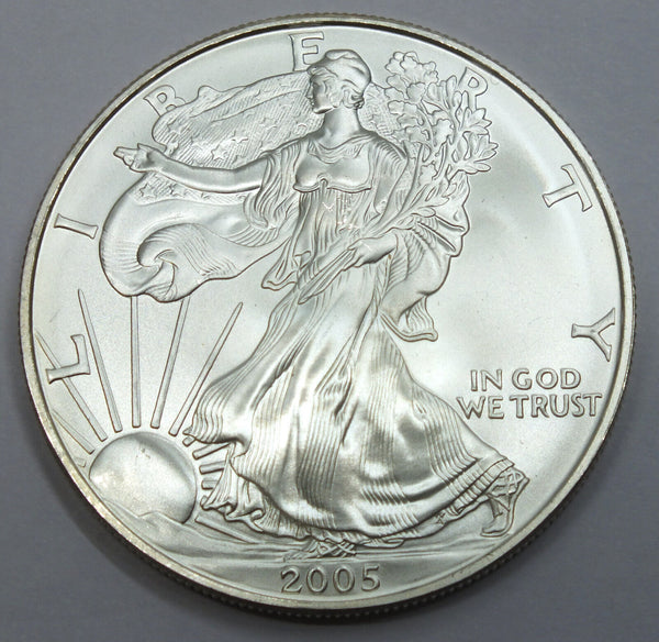 2005 American Eagle 1 oz Fine Silver Dollar - Toning Toned - C614