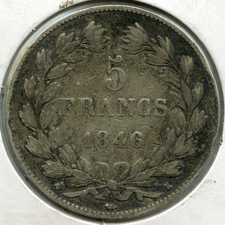 1846-A France Silver Coin 5 Francs - Louis Philippe I - H579
