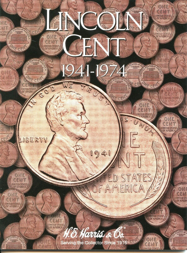 Lincoln Cent 1941 - 1974 Pennies Set - Penny Coin Folder - Harris Album 2673