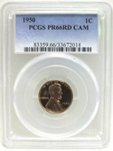 1950 Lincoln Proof Wheat Cent Penny PCGS PR66 RD CAM Certified - AZ33