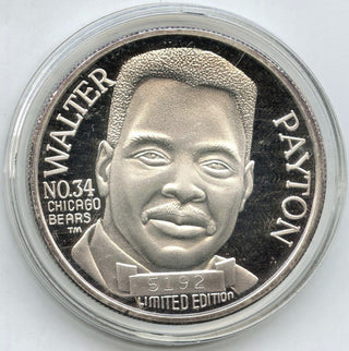 Walter Payton Chicago Bears 999 Silver 1 oz Medal Round Hall of Fame - H415